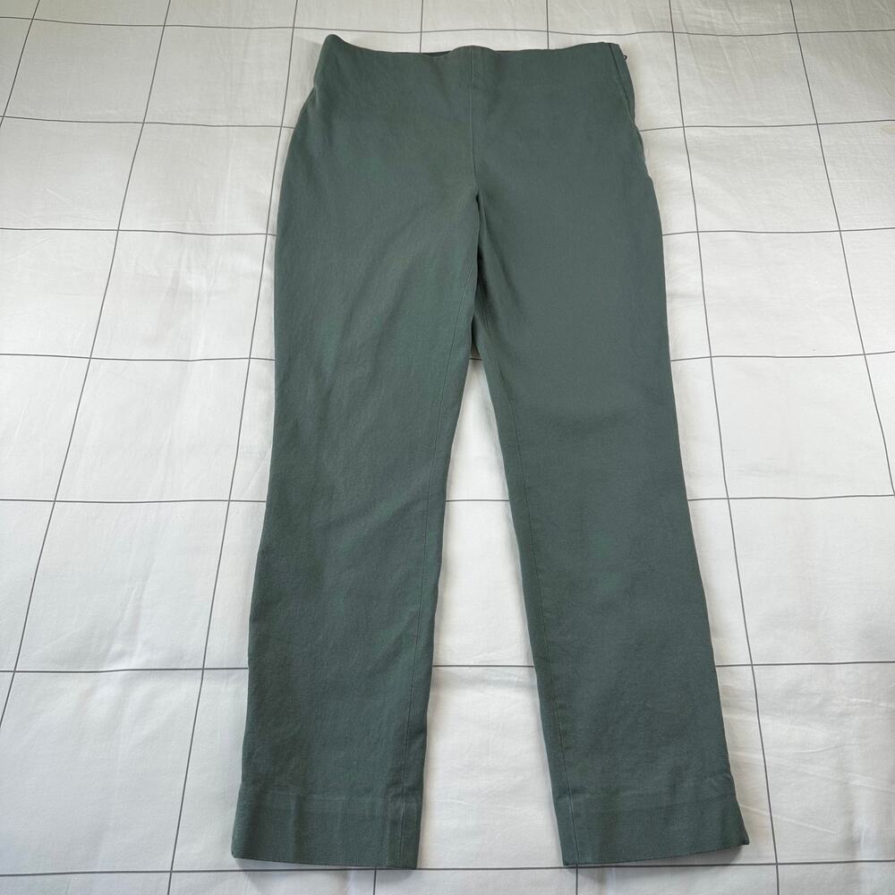 COS Pants Womens EU 38 Green Ankle Zipper Stretch Career Side Zip Slim Business